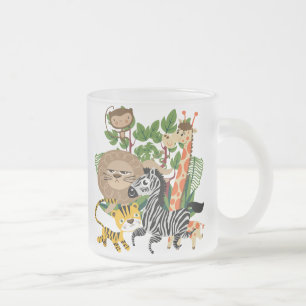 Caneca De Café Vidro Jateado Safari animal