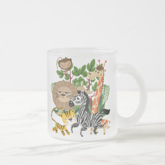 Caneca De Café Vidro Jateado Safari animal