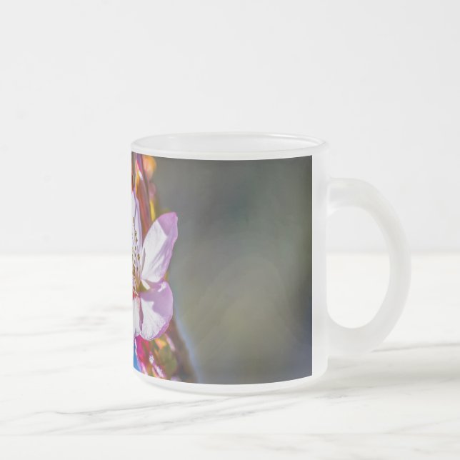 Caneca De Café Vidro Jateado Sakura - flor de cereja japonesa (Direita)