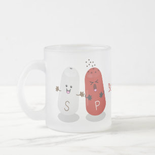 Caneca De Café Vidro Jateado Sal kawaii e cartografia dos pimentões