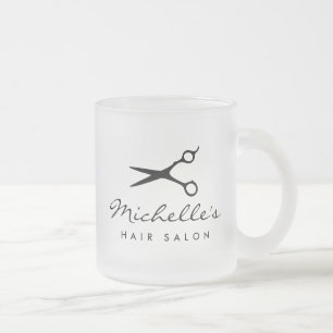 Caneca De Café Vidro Jateado Salão de beleza e barbearia personalizado