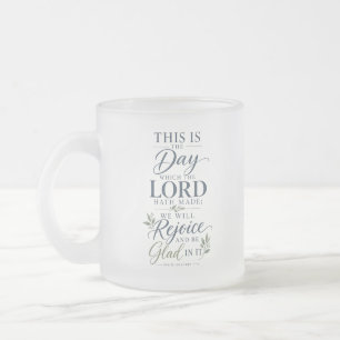 Caneca De Café Vidro Jateado Salmo 118:24 KJV Este é o Dia Versículo Bíblico