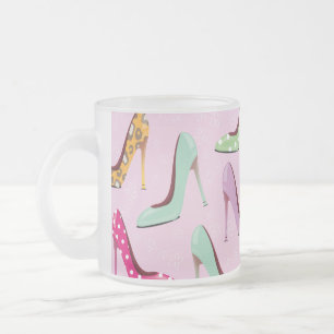 Caneca De Café Vidro Jateado saltos altos padrão