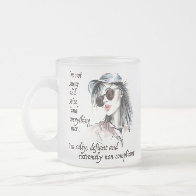 Caneca De Café Vidro Jateado Salty e Defiant (Esquerda)