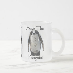 Caneca De Café Vidro Jateado Salve o Panguin!