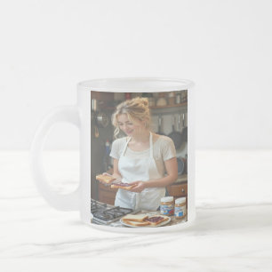 Caneca De Café Vidro Jateado Sanduíche de Manteiga de Amendoim e Geleia Persona
