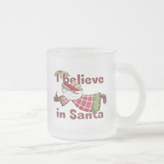 Caneca De Café Vidro Jateado Santa Claus Flies
