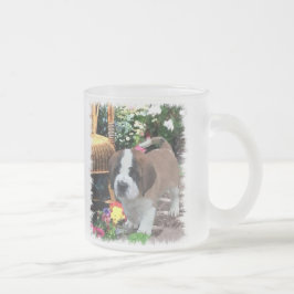 Caneca De Café Vidro Jateado Santo Bernard Art Gifts