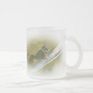 Caneca De Café Vidro Jateado Sapo-Grande Americano - Rana catesbeiana