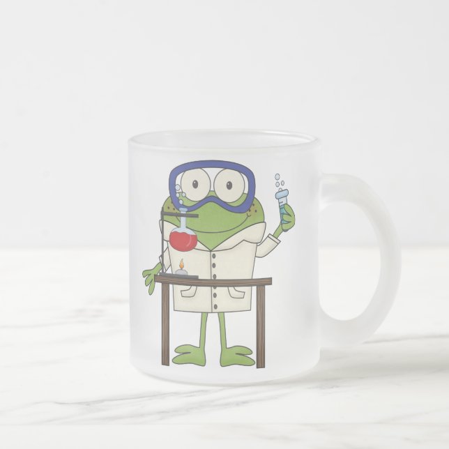 Caneca De Café Vidro Jateado Sapo no laboratório de ciência (Direita)