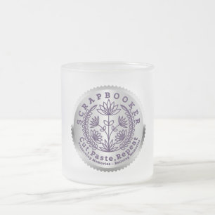 Caneca De Café Vidro Jateado "Scrapbookers "Cortar, Colar, Repetir"