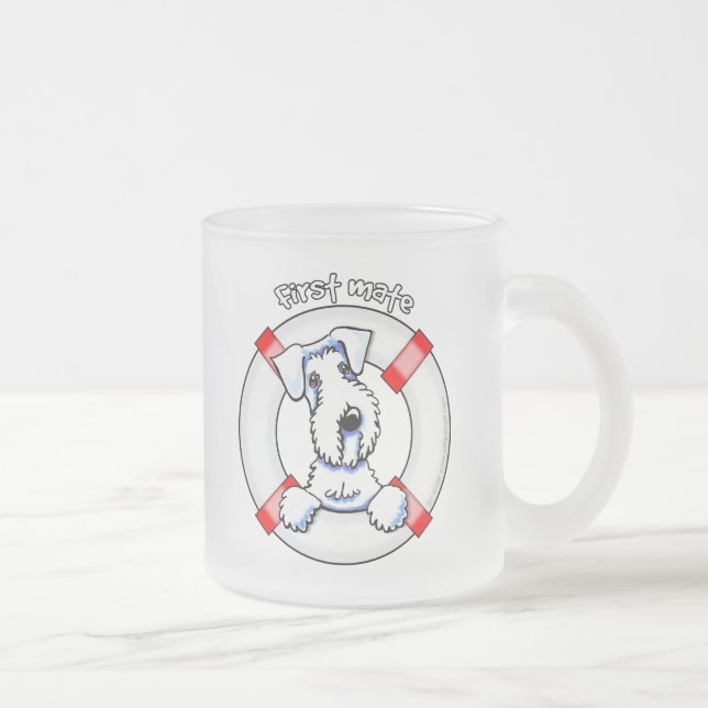 Caneca De Café Vidro Jateado Sealyham Terrier First Mate (Direita)