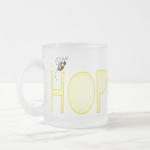 Caneca De Café Vidro Jateado Seja Esperançoso - Uma Palavra Positiva