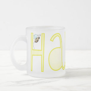 Caneca De Café Vidro Jateado Seja feliz - Uma palavra positiva