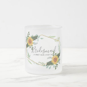 Caneca De Café Vidro Jateado Seja Minha Bridesmaid Flowergirl Meritíssimo Obrig