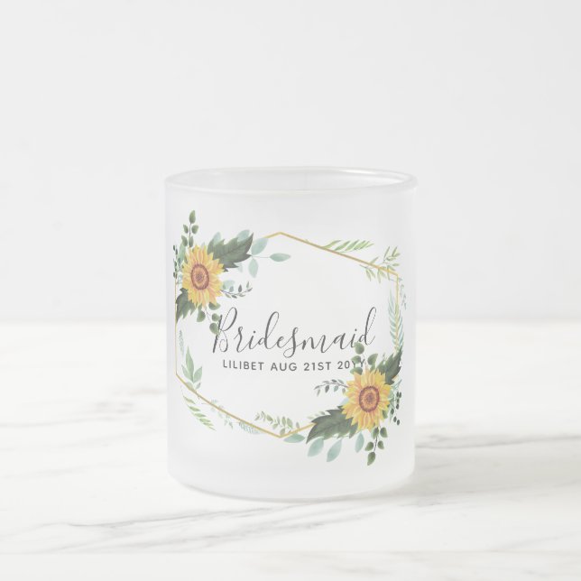 Caneca De Café Vidro Jateado Seja Minha Bridesmaid Flowergirl Meritíssimo Obrig (Centro)