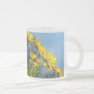 Caneca De Café Vidro Jateado Sementes De Pedra Longa, Girassol