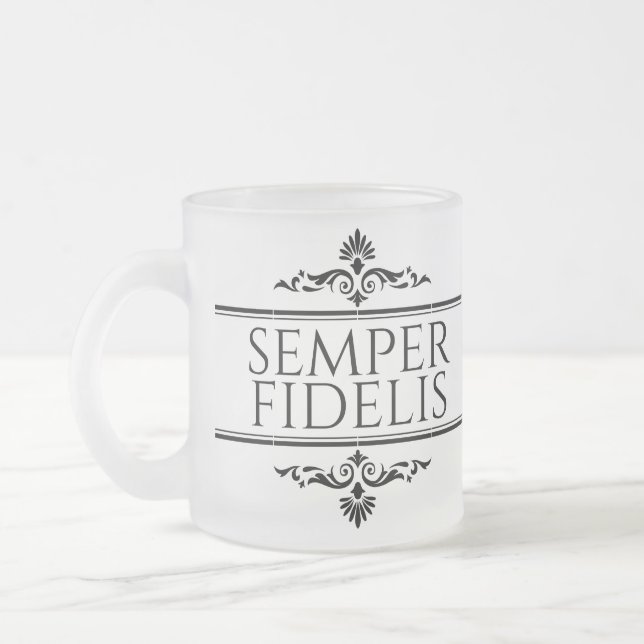 Caneca De Café Vidro Jateado Semper Fidelis (Esquerda)