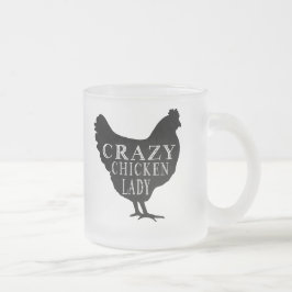 Caneca De Café Vidro Jateado Senhora louca bonito da galinha