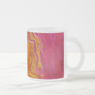 Caneca De Café Vidro Jateado Senhora no vermelho