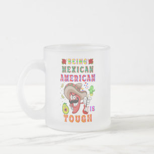 Caneca De Café Vidro Jateado Ser Mexicano-Americano É Difícil