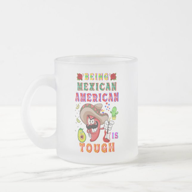 Caneca De Café Vidro Jateado Ser Mexicano-Americano É Difícil (Esquerda)
