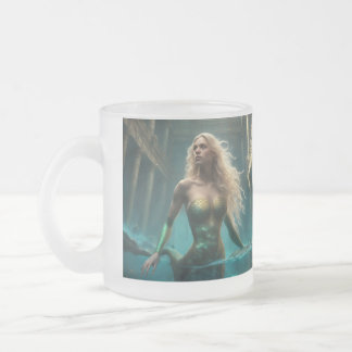 Caneca De Café Vidro Jateado Sereia
