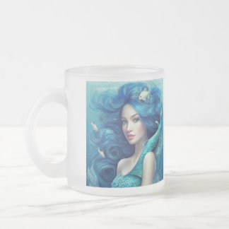 Caneca De Café Vidro Jateado Sereia
