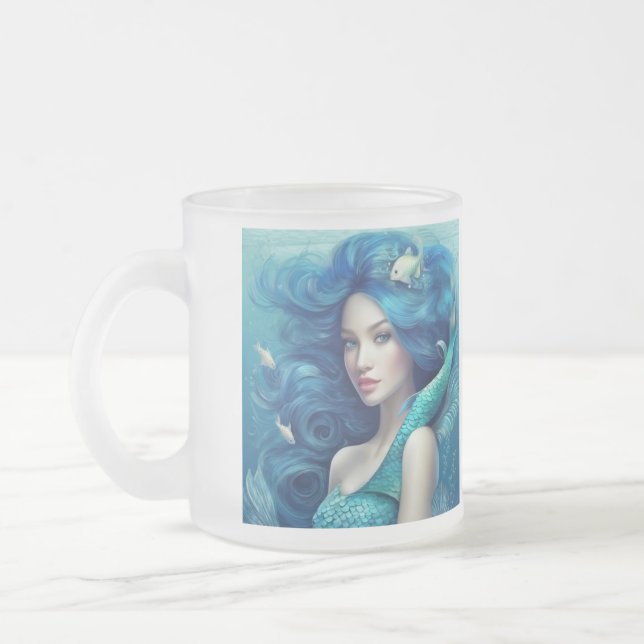 Caneca De Café Vidro Jateado Sereia (Esquerda)