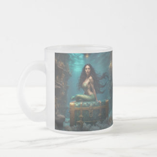 Caneca De Café Vidro Jateado Sereia