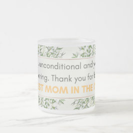 Caneca De Café Vidro Jateado Seu amor é incondicional e seu apoio