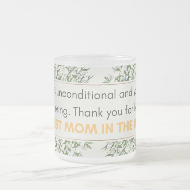 Caneca De Café Vidro Jateado Seu amor é incondicional e seu apoio (Centro)