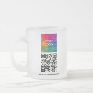 Caneca De Café Vidro Jateado Seu Logotipo Personalizado Código QR Promocional M
