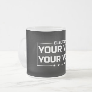 Caneca De Café Vidro Jateado Seu voto Voce Branco