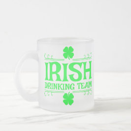 Caneca De Café Vidro Jateado Shamrock Verde da Equipe Bebendo Irlandesa