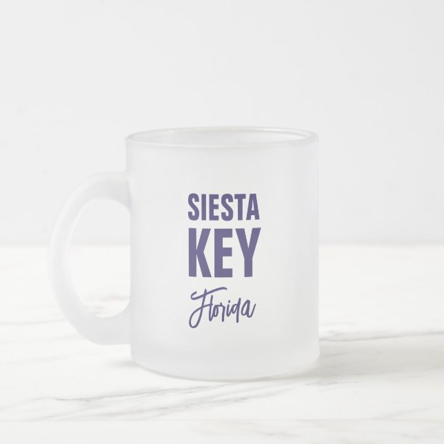 Caneca De Café Vidro Jateado Siesta Key Florida Coffee Mug (Esquerda)