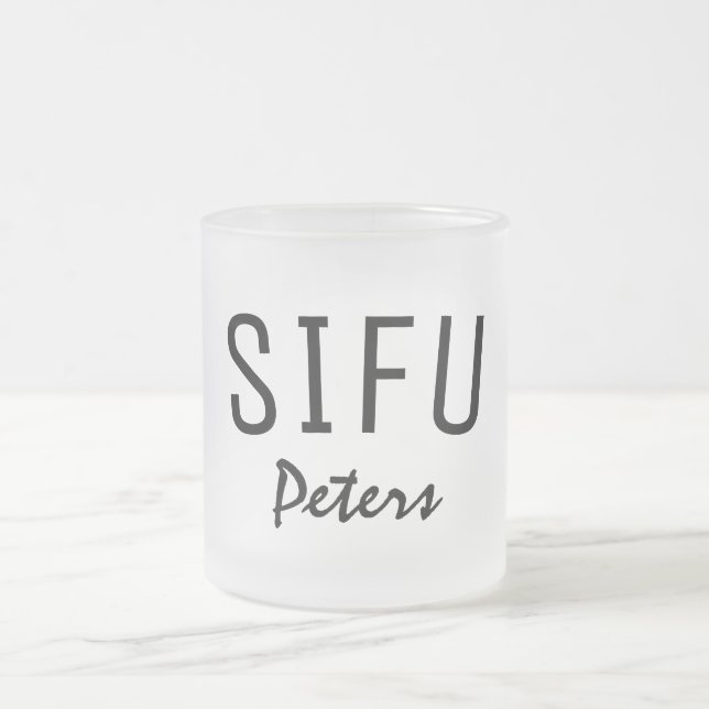 Caneca De Café Vidro Jateado Sifu (Centro)