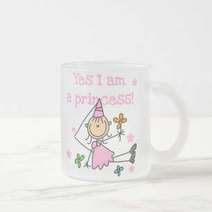 Caneca De Café Vidro Jateado Sim eu sou uma princesa