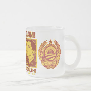 Caneca De Café Vidro Jateado Sim pode! Camarada Obama Paródia