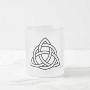 Caneca De Café Vidro Jateado Símbolo Celtic Trinity Knot Triquetra