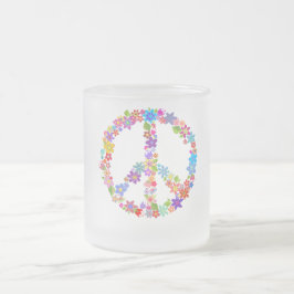 Caneca De Café Vidro Jateado Símbolo de paz, Design de força colorida