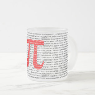 Caneca De Café Vidro Jateado Símbolo matemático original do número vermelho pi 