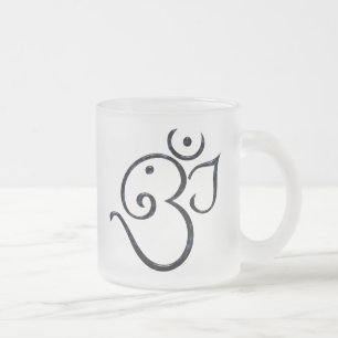 Caneca De Café Vidro Jateado Símbolo Om