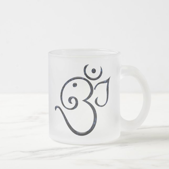 Caneca De Café Vidro Jateado Símbolo Om (Direita)