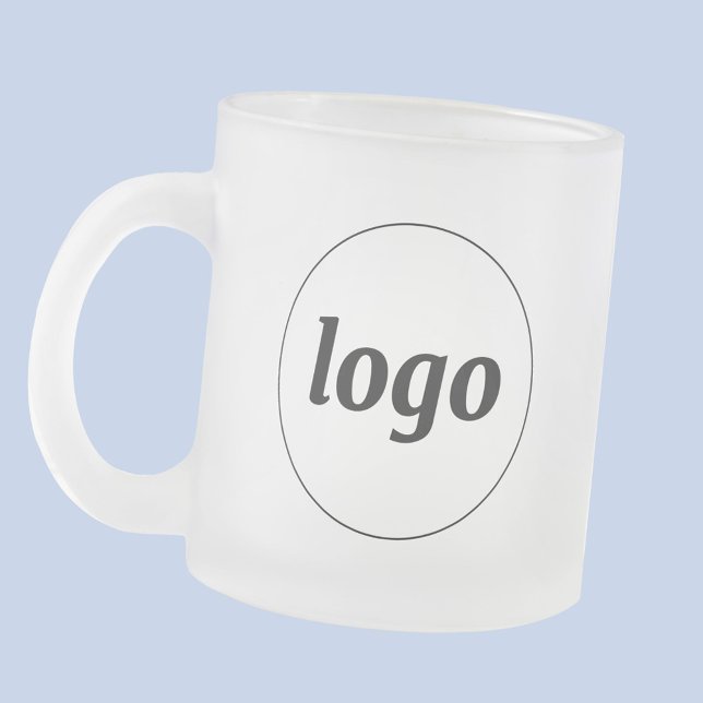 Caneca De Café Vidro Jateado Simple Logo Business Branding Promotional (Simple logo business branding promotional frosted glass coffee mug)