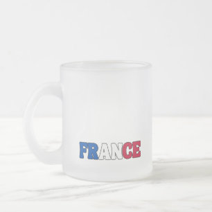 Caneca De Café Vidro Jateado Simples Moderno Roupa de Bandeira Nacional da Fran