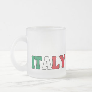 Caneca De Café Vidro Jateado Simples Roupa de Bandeira Nacional da Itália Moder