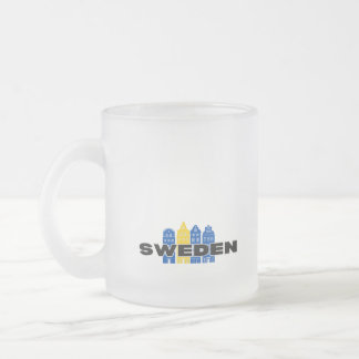 Caneca De Café Vidro Jateado Simples Suecia Moderna País Sueco Bandeira Souveni