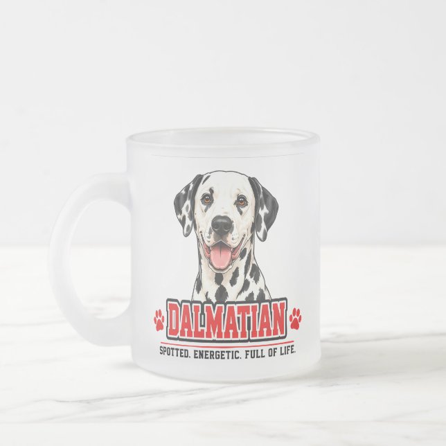 Caneca De Café Vidro Jateado 🐾 Sinal de Amante de Dálmata 🐾 (Esquerda)
