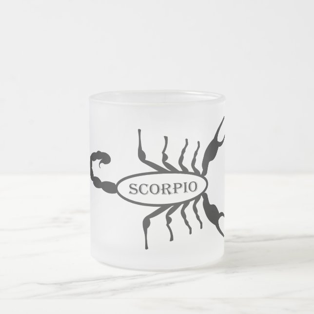 Caneca De Café Vidro Jateado Sinal de Estrela Scorpion Preta (Centro)